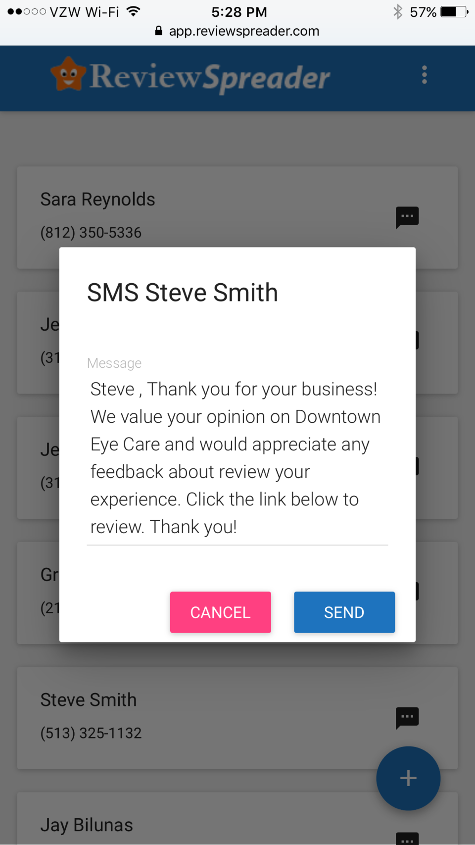 screenshot of Review Spreader